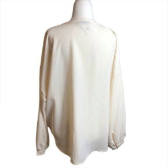 NWT Alfani White Button Down Blouse Large - Picture 6 of 8
